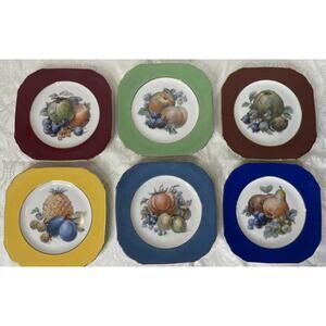 Vintage Art Deco Royal Doulton Style Plates – Set of 6 - by Puls Czechoslovakia